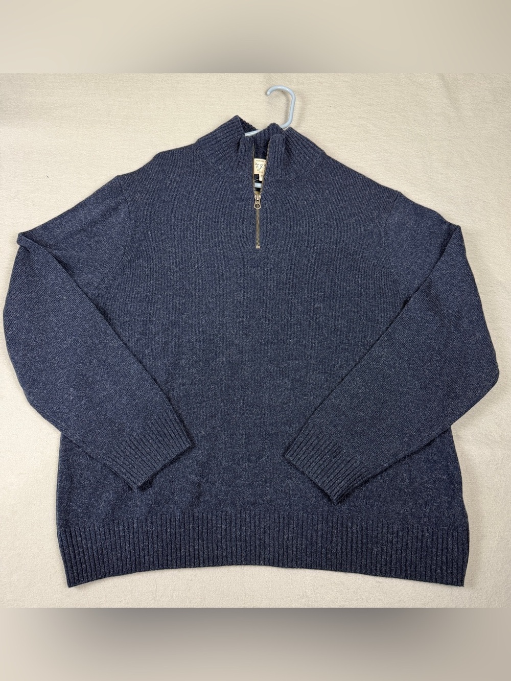 J.Crew Marled Rugged Merino Wool-blend Half-zip Sweater Sz XXL